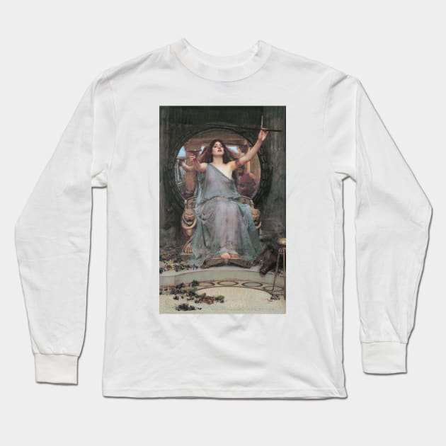 Circe Offering the Cup to Odysseus by John William Waterhouse Long Sleeve T-Shirt by Classic Art Stall